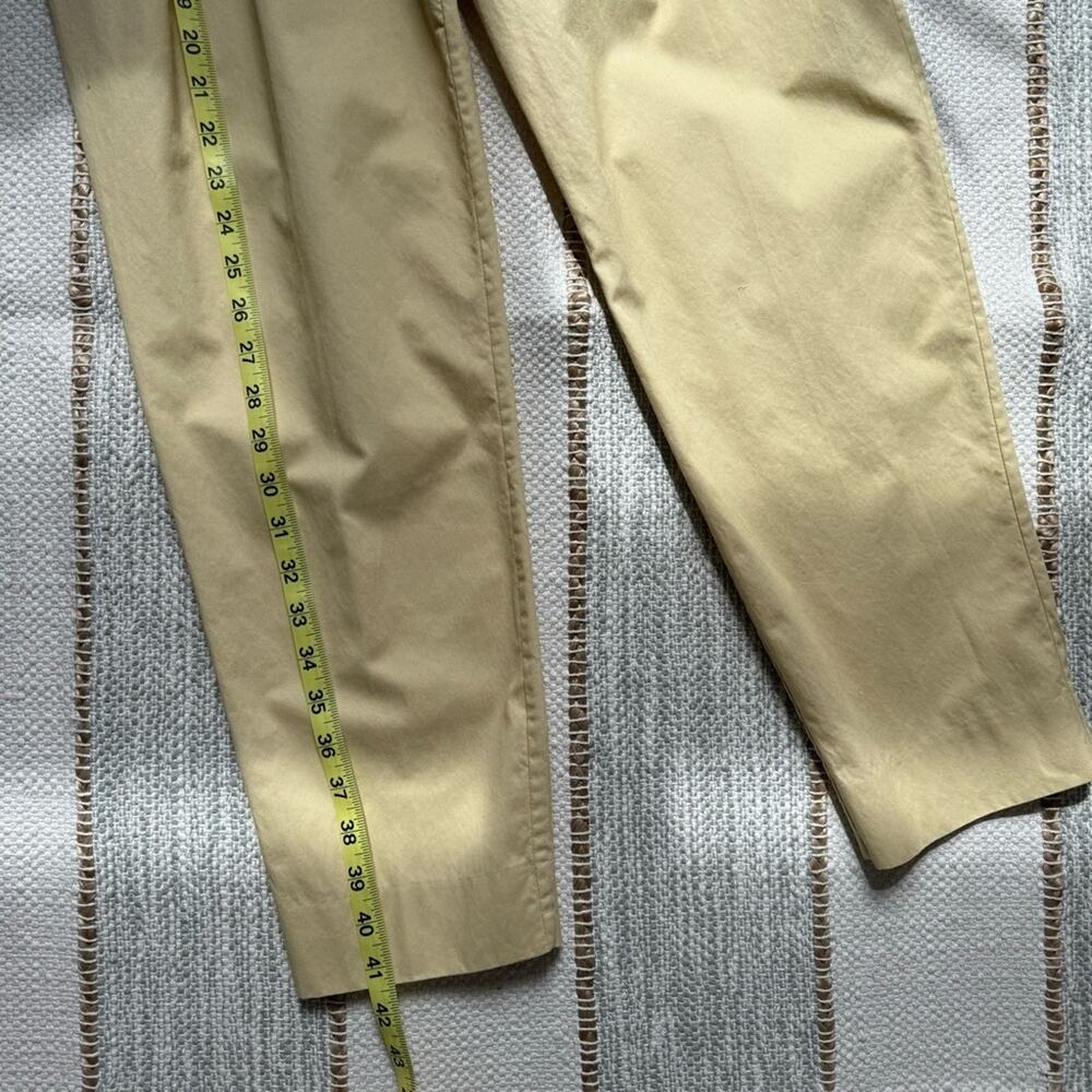 Equipment Lucille Sable Dor Butter Yellow High Rise Ankle Paperbag Pants Size 10 - Picture 7 of 14